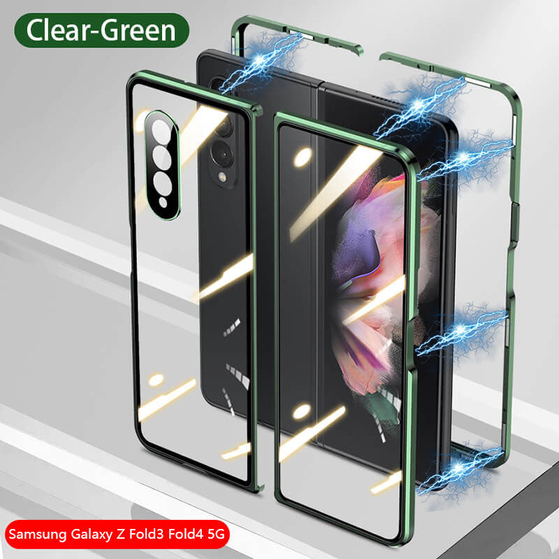 Samsung Galaxy Z Fold3 Fold4 Magnetic Double-Sided Protection Tempered Glass Aluminum Frame Phone Case - {{ shop_name}} varyfun