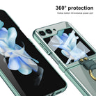 Plating Back Screen Glass Protection Phone Case With Finger-Ring For Samsung Galaxy Z Flip5 Flip4 Flip3 5G - {{ shop_name}} varyfun