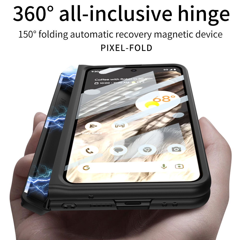 Magnetic Folding All-inclusive Leather Case With Tempered Film For Google Pixel Fold With Damped Folding Bracket & Card Holder - mycasety2023 Mycasety