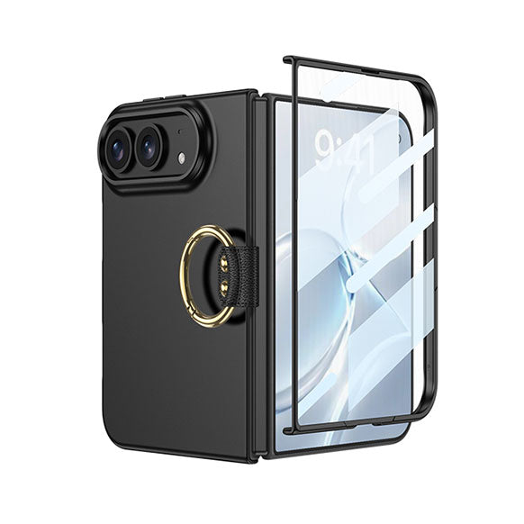 iPhone Ultra | Slim Full‑Coverage Phone Case Built-in Tempered Glass Film & Side Clip‑Style Finger Ring Grip