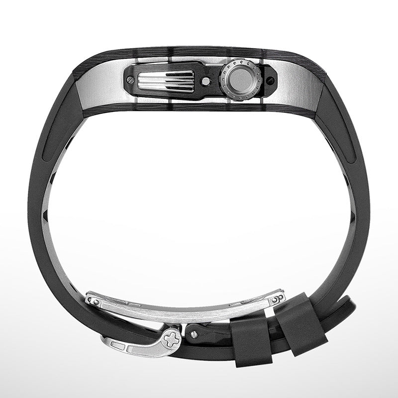Carbon Fiber And Titanium Case With Fluororubber Strap For Apple Watch 44/45 MM - {{ shop_name}} varyfun