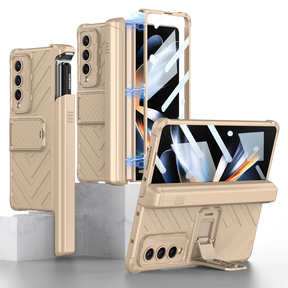 Magnetic Samsung Galaxy Z Fold5 Fold4 Fold3 Case Business Folding Armor Cover With Film & Slide Pen Slot and Kickstand - mycasety2023 Mycasety