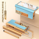 Aluminum Alloy Frame Magnetic Bracket All-Inclusive Electroplating Leather Cover For Samsung Galaxy Z Fold3 Fold4 Fold5 - Mycasety Mycasety