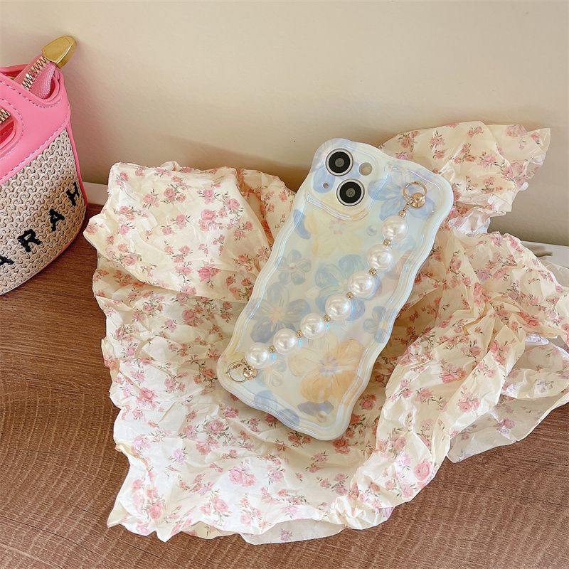 Elegant Little Flowers With Pearl Chain For iPhone Case - {{ shop_name}} varyfun