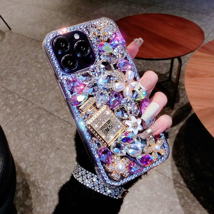 Luxury Rhinestone Diamond Perfume Bow-knot iPhone Case - {{ shop_name}} varyfun
