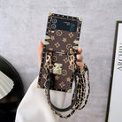 Luxury Phone Case For Samsung Galaxy Z Flip3 Flip4 5G With Lanyard - {{ shop_name}} varyfun