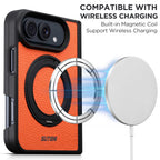 iPhone Duo | Pebbled Magnetic Leather Case with Hinge Protection & 360° Ring Stand