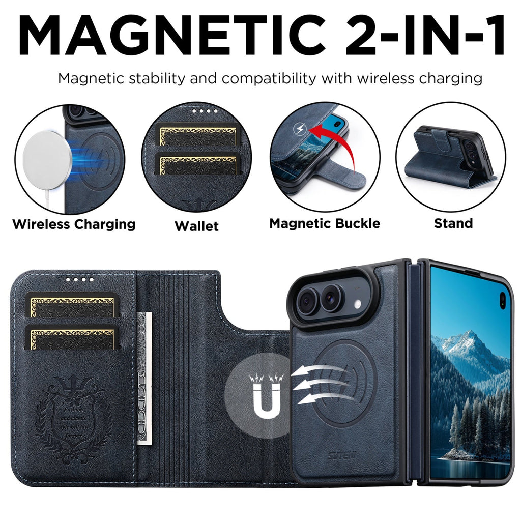 iPhone Duo | 2-in-1 Magnetic Leather Wallet Case with Detachable Folio