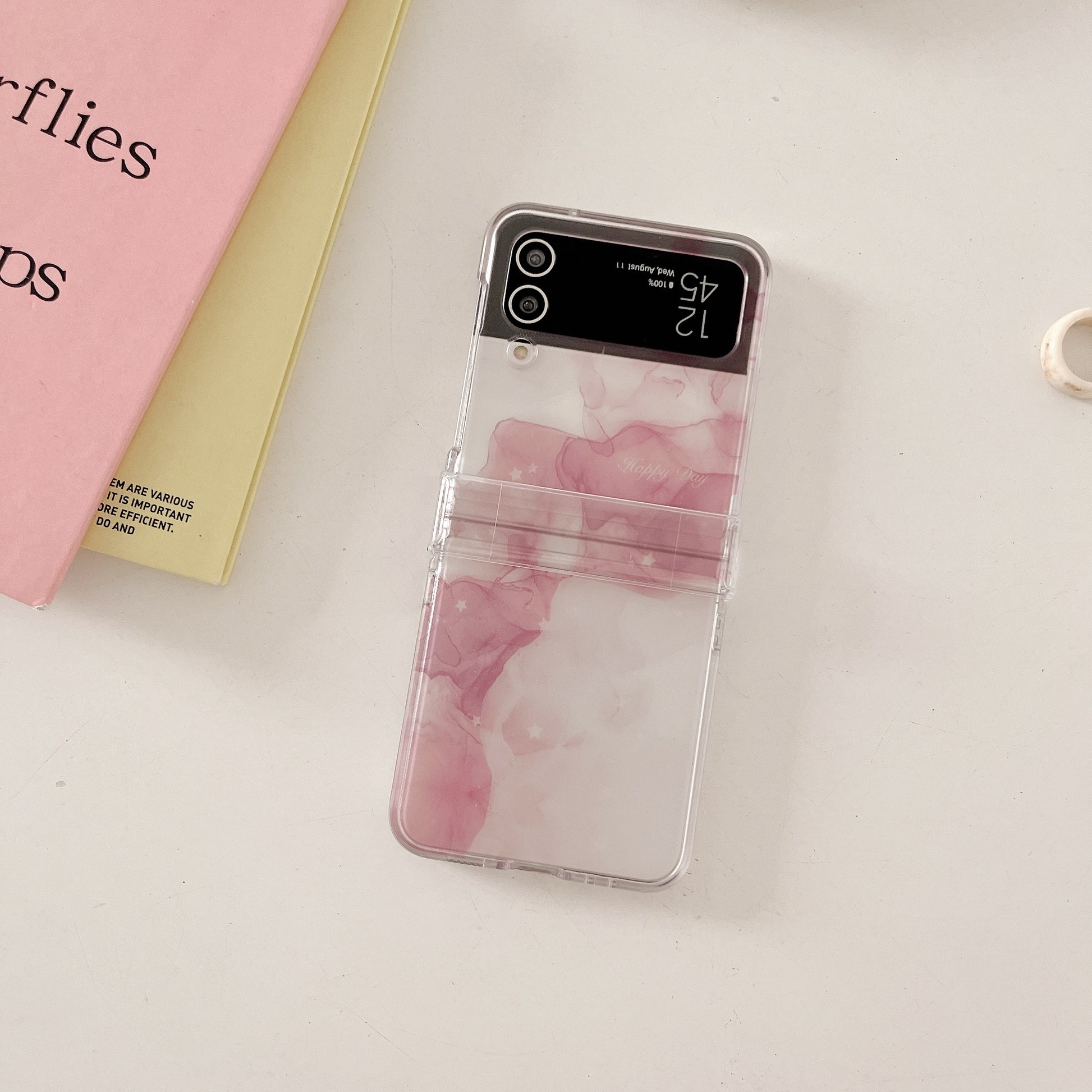 Gentle Ripple Moon Phone Case With Wristband For Samsung Galaxy Z Flip3 Flip4 5G - {{ shop_name}} varyfun