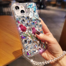 Load image into Gallery viewer, Luxury Rhinestone Diamond Flower iPhone Case - {{ shop_name}} varyfun
