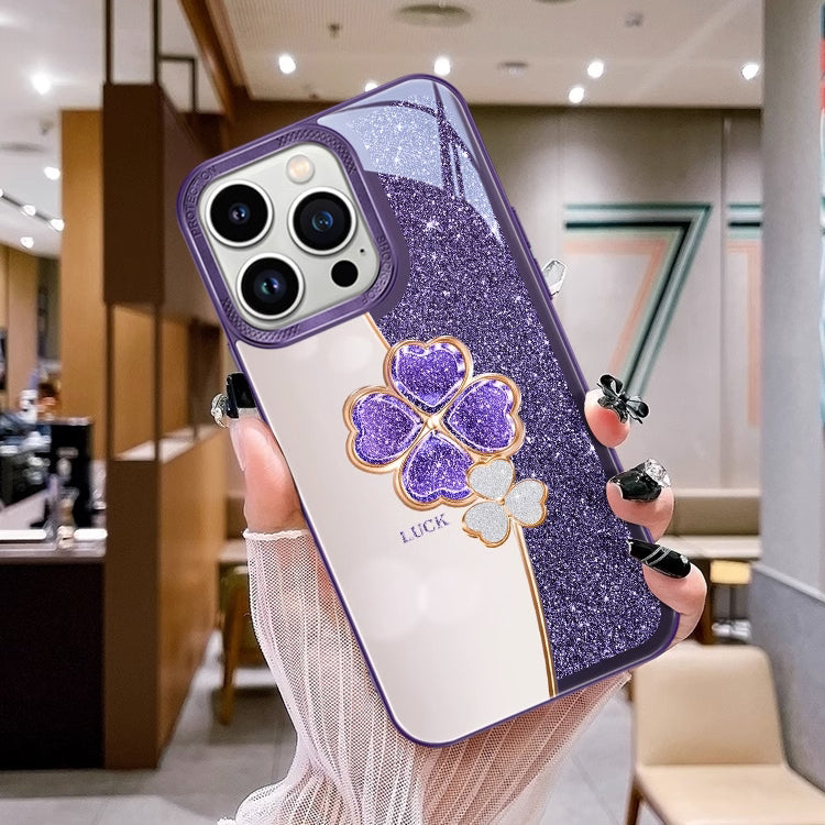 Four-leaf-clover Diamond Glass iPhone Case - {{ shop_name}} varyfun