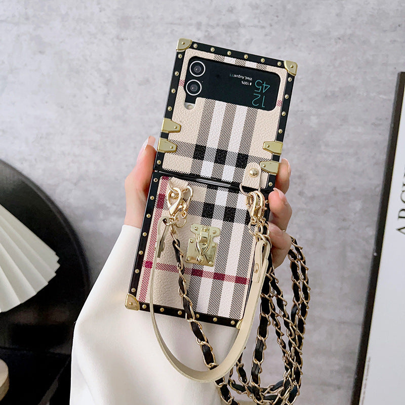 Luxury Phone Case For Samsung Galaxy Z Flip3 Flip4 5G With Lanyard - {{ shop_name}} varyfun