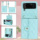 Luxury Leather Card Holder Phone Case With Chain For Samsung Galaxy Z Flip3 Flip4 Flip5 5G - {{ shop_name}} varyfun