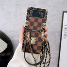 Luxury Phone Case For Samsung Galaxy Z Flip3 Flip4 5G With Lanyard - {{ shop_name}} varyfun