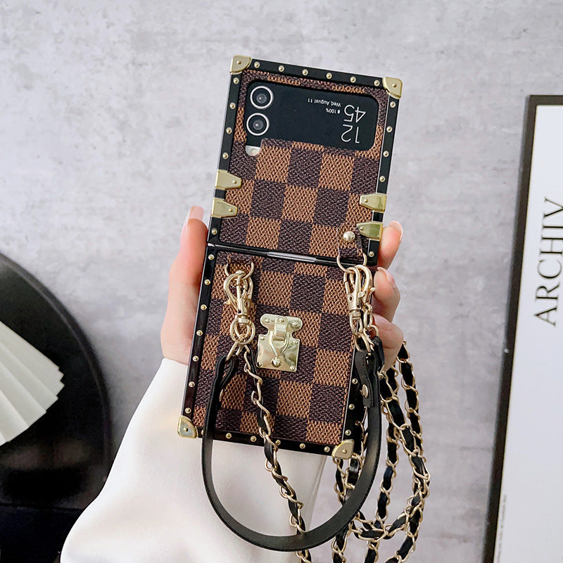 Luxury Phone Case For Samsung Galaxy Z Flip3 Flip4 5G With Lanyard - {{ shop_name}} varyfun