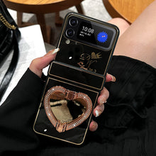 Load image into Gallery viewer, Heart Mirror Phone Case With Bracket For Samsung Galaxy Z Flip3 Flip4 Flip5 5G - {{ shop_name}} varyfun
