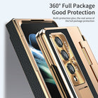 Hinge Leather Shell Electroplated Case With Bracket For Samsung Galaxy Z Fold4 Fold3 5G - {{ shop_name}} varyfun