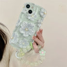 Oil Painting Flower With Bracket & Wristband For iPhone Case - {{ shop_name}} varyfun
