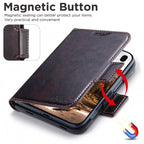 iPhone Duo | Distressed Leather Wallet Case with Card Slots & Magnetic Closure