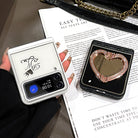 Heart Mirror Phone Case With Bracket For Samsung Galaxy Z Flip3 Flip4 Flip5 5G - {{ shop_name}} varyfun