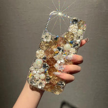 Load image into Gallery viewer, Luxury Rhinestone Diamond Rose iPhone Case - {{ shop_name}} varyfun

