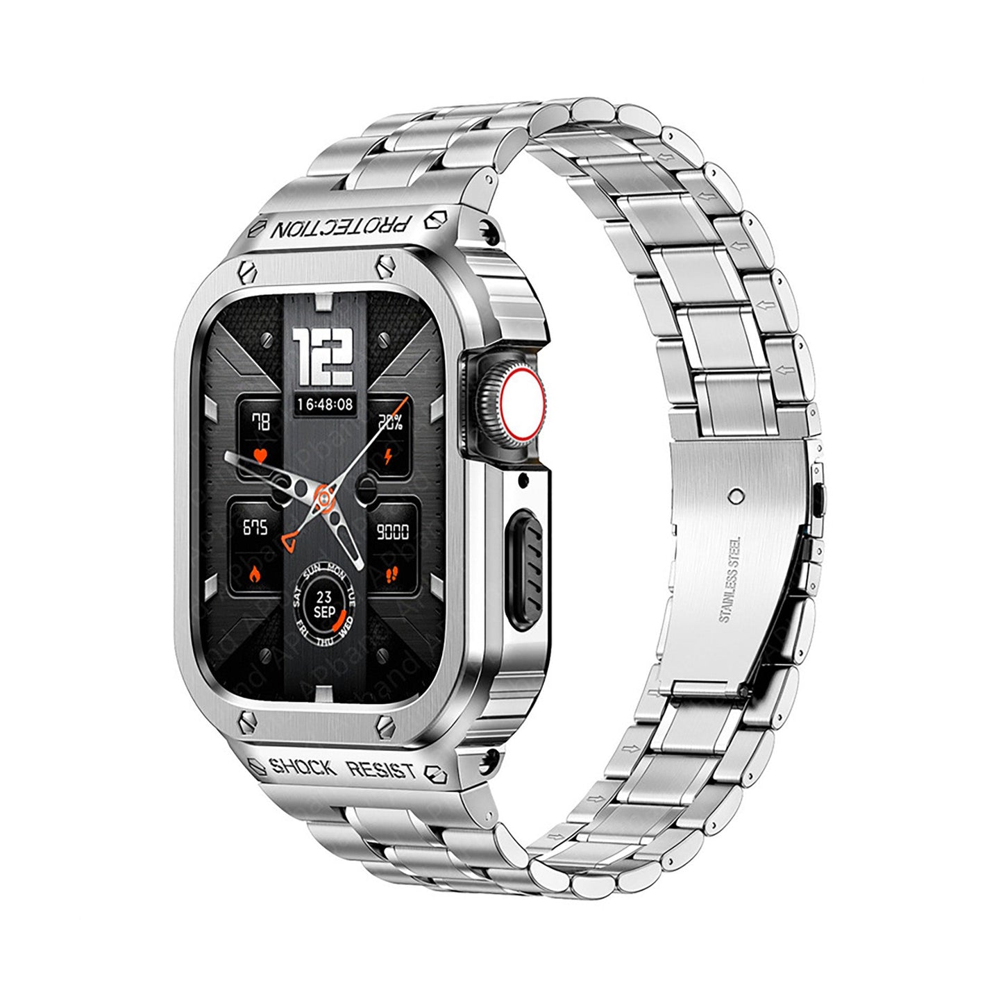 Luxury Metal Case Strap For Apple Watch Series 44/45/49 mm