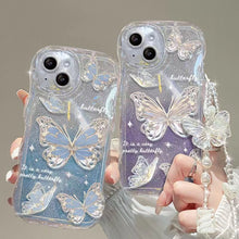 Load image into Gallery viewer, Quicksand Butterfly With Wristband For iPhone Case - {{ shop_name}} varyfun
