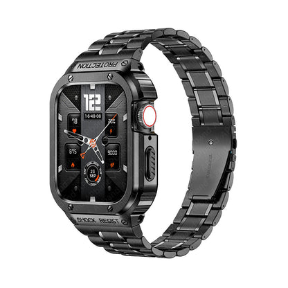 Luxury Metal Case Strap For Apple Watch Series 44/45/49 mm