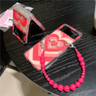 Varyfun | Heart Swirl Chain Phone Case With Wristband For Samsung Galaxy Z Flip4 Flip5 5G