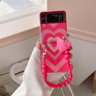 Varyfun | Heart Swirl Chain Phone Case With Wristband For Samsung Galaxy Z Flip4 Flip5 5G