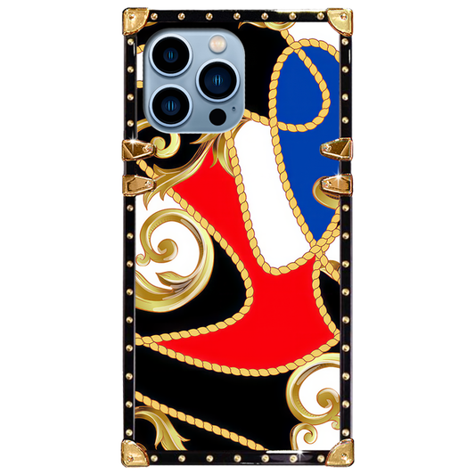 Luxury Brand Golden Baroque Gold Square Case For iPhone