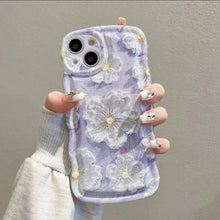 Load image into Gallery viewer, Oil Painting Flower With Bracket &amp; Wristband For iPhone Case - {{ shop_name}} varyfun

