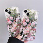 Fresh Pink Flowers With Wristband For iPhone Case - {{ shop_name}} varyfun