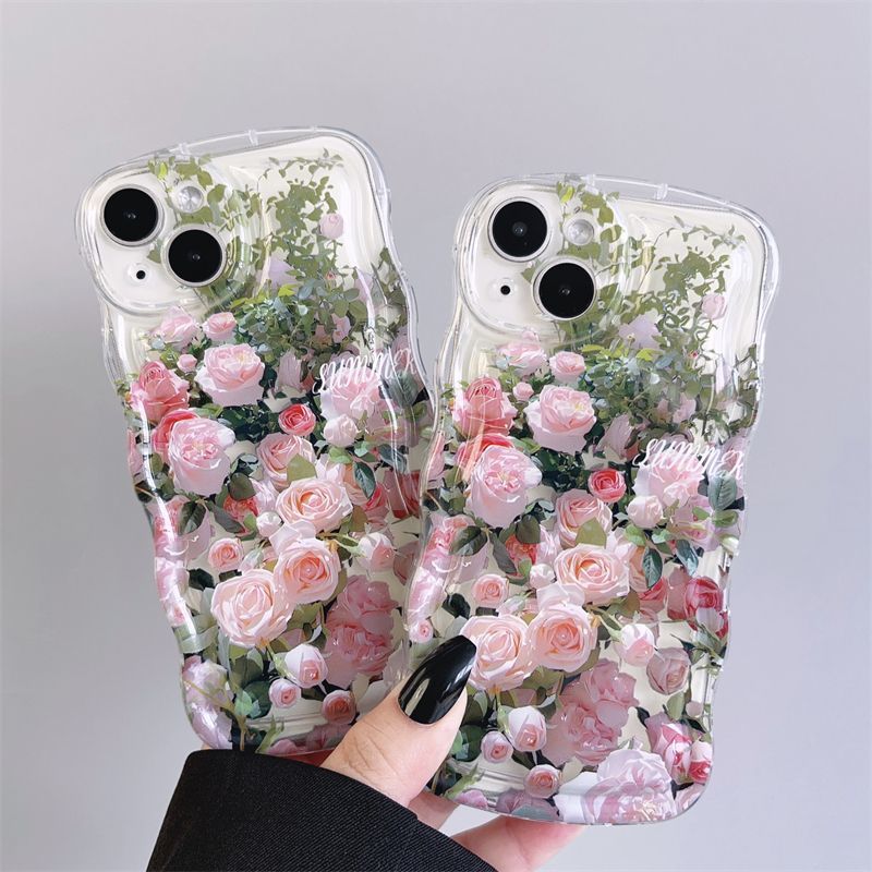 Fresh Pink Flowers With Wristband For iPhone Case - {{ shop_name}} varyfun