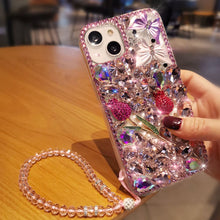 Load image into Gallery viewer, Luxury Rhinestone Diamond Flower iPhone Case - {{ shop_name}} varyfun
