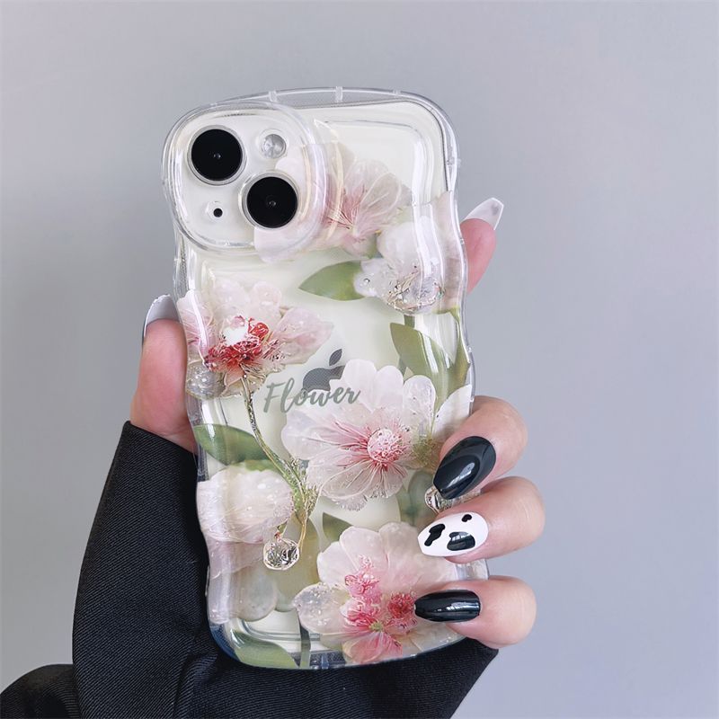Fresh Pink Flowers With Wristband For iPhone Case - {{ shop_name}} varyfun