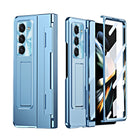 Golden Armor Hinge Magnetic Bracket Protective Phone Case With Front Protection Film For Samsung Galaxy Z Fold5 Fold4 Fold3 - Mycasety Mycasety