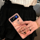 Heart Mirror Phone Case With Bracket For Samsung Galaxy Z Flip3 Flip4 Flip5 5G - {{ shop_name}} varyfun
