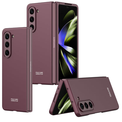 Electroplated Slim Samsung Galaxy Z Fold 5 Case with Front Screen Tempered Glass Protector - Mycasety Mycasety