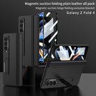 varyfun.com | Products Luxury Leather Magnetic Hinge With Bracket Phone Case For Samsung Galaxy Z Fold4 Fold3 5G