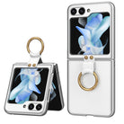 Premium Leather Phone Case With Ring Bracket For Samsung Galaxy Z Flip5 Flip4 Flip3 5G - {{ shop_name}} varyfun