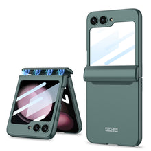 Load image into Gallery viewer, Magnetic Samsung Galaxy Z Flip5 Flip4 Flip3 Hinge Full Coverage Phone Case with Front Screen Tempered Glass Protector
