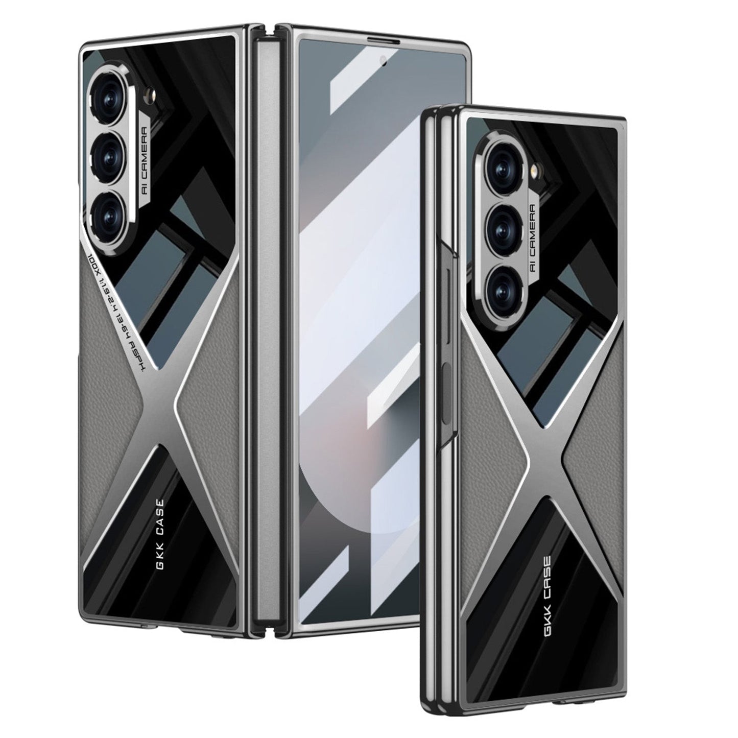 Electroplating Leather Shockproof Phone Case With Screen Protector For Galaxy Z Fold 7/6