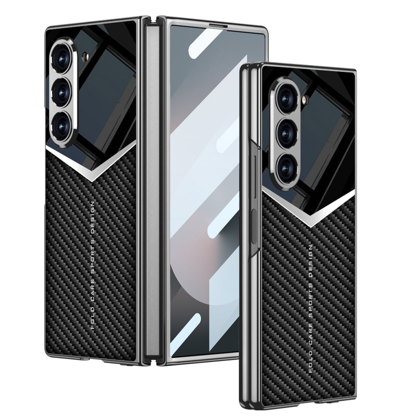 Electroplating Leather Shockproof Phone Case With Screen Protector For Galaxy Z Fold 7/6