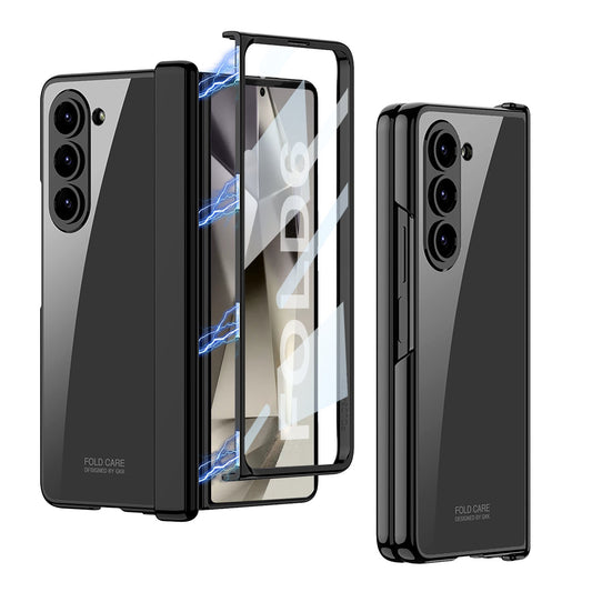 Transparent Magnetic Hinge Shockproof Phone Case With Screen Protector For Galaxy Z Fold6