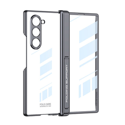 Transparent Magnetic Hinge Bracket Shockproof Phone Case With Screen Protector For Galaxy Z Fold 6/7