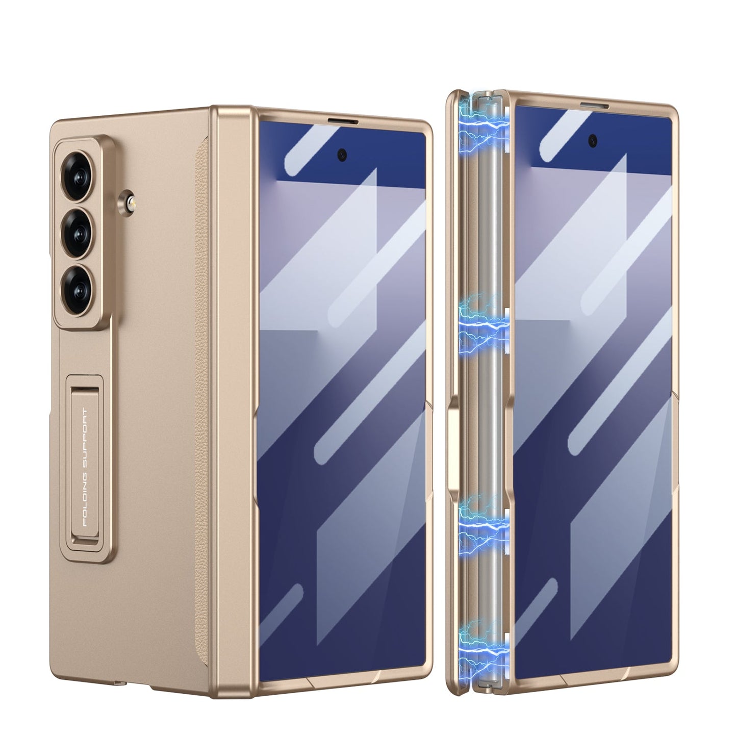 Magnetic Hinge Hidden Bracket All-included Case With Back Screen Protector For Galaxy Z Fold 7/6/5/4/3