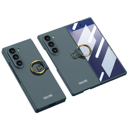 Luxury Shockproof Ring Holder Phone Case With Back Screen Protector For Galaxy Z Fold7 Fold6 Fold5