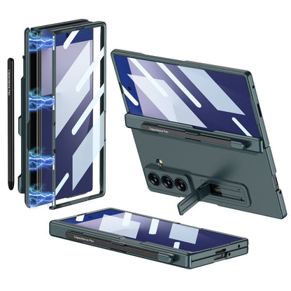 Magnetic Hinge Pen Slot Hidden Bracket All-included Case With Back Screen Protector For Galaxy Z Fold 7/6/5/4/3