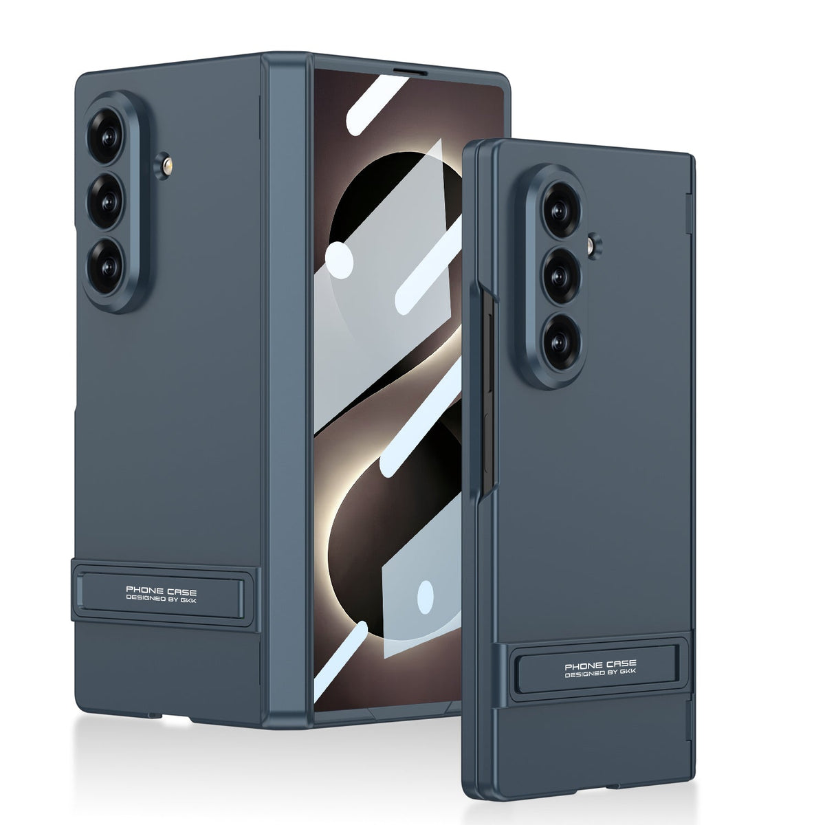 Business-style Bracket Magnetic Hinge Phone Case With Back Screen Film For Galaxy Z Fold8 Ultra Wide